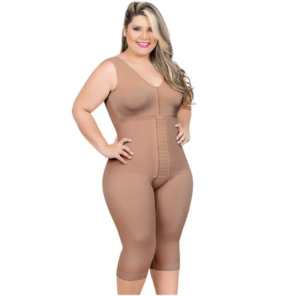 Colombian Postpartum Full Body Body Shaper For Women 9262 | Knee Length & Bra | Powernet