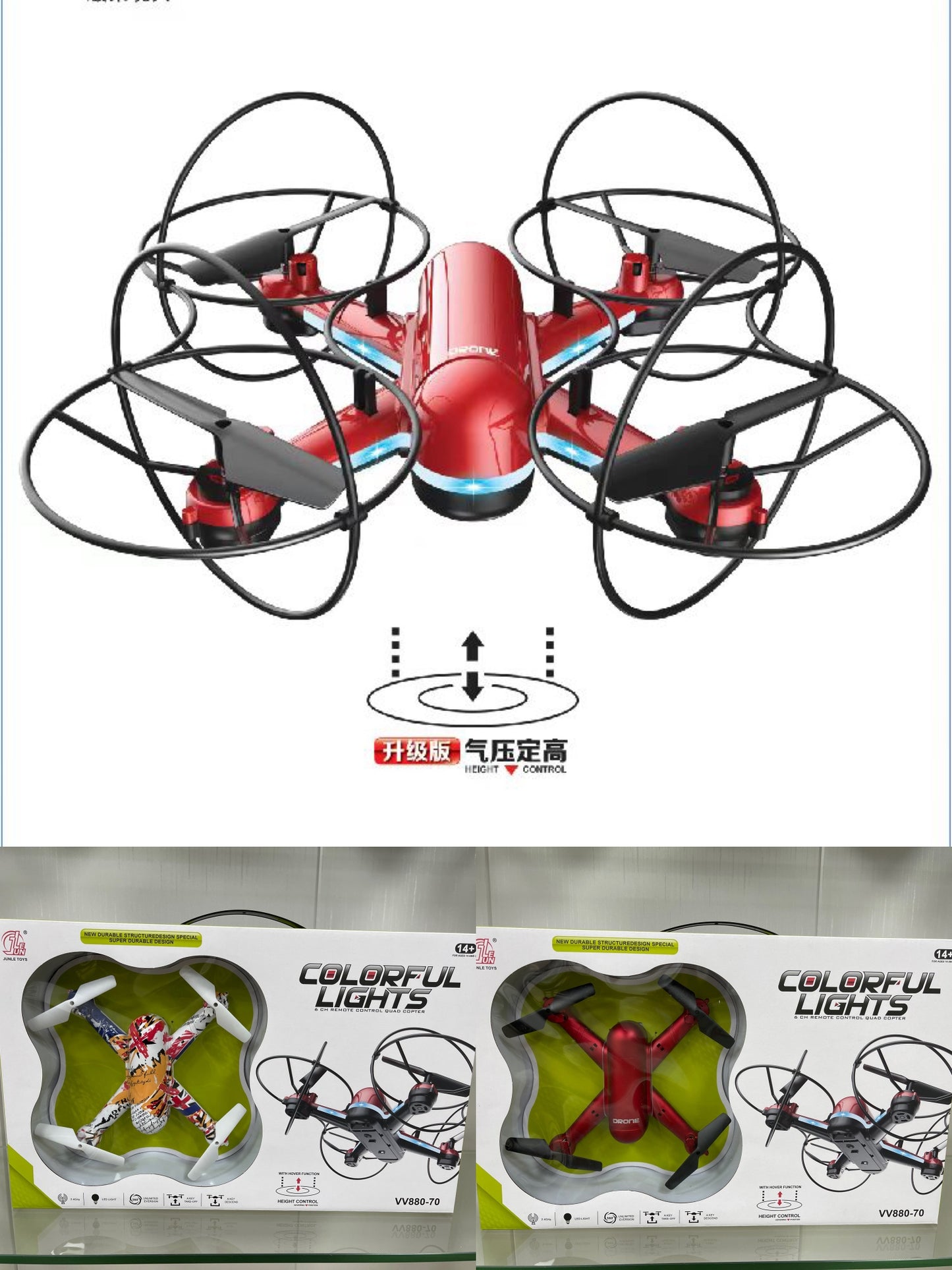 Drone Colorful Lights 6CH Remote Control Quad Copter