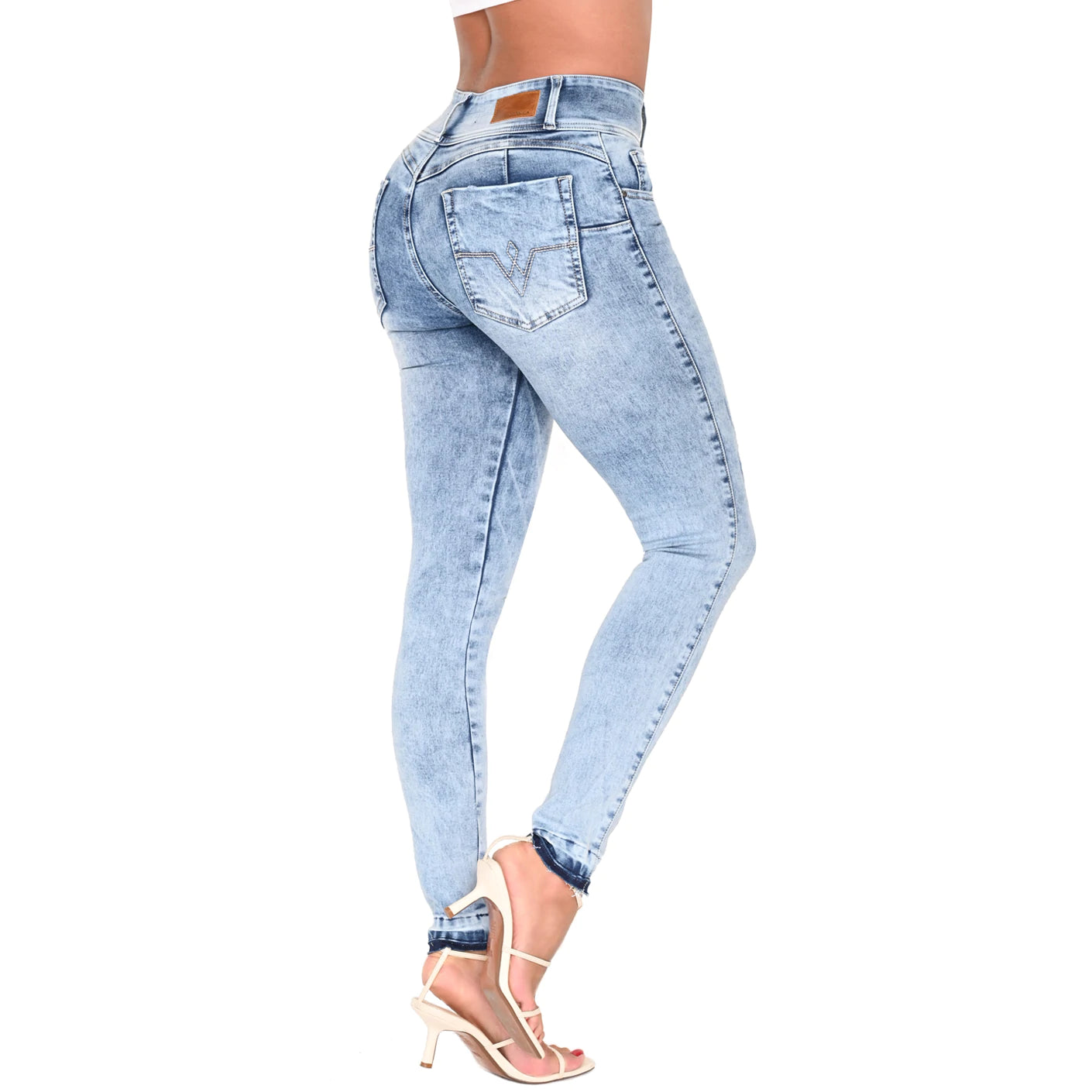 High Rise Denim Skinny Colombian Jeans for Women | Pantalones Levanta Cola