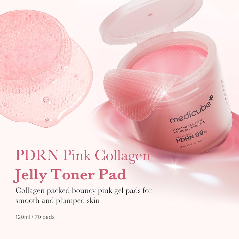 Medicube PDRN Pink Collagen Toning Gel Toner pad 120 ml/70 pads