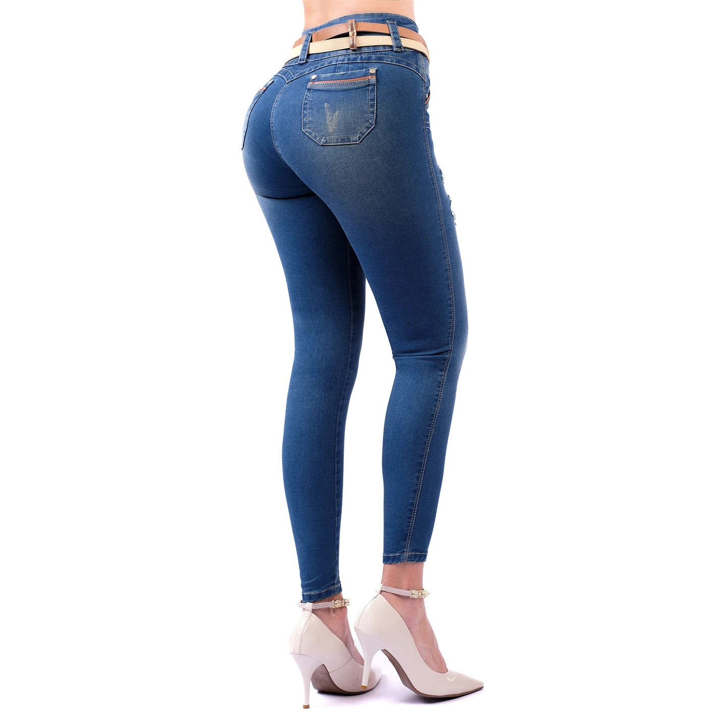 RIPPED SKINNY BUTT LIFTING JEANS 1504 FOR WOMEN