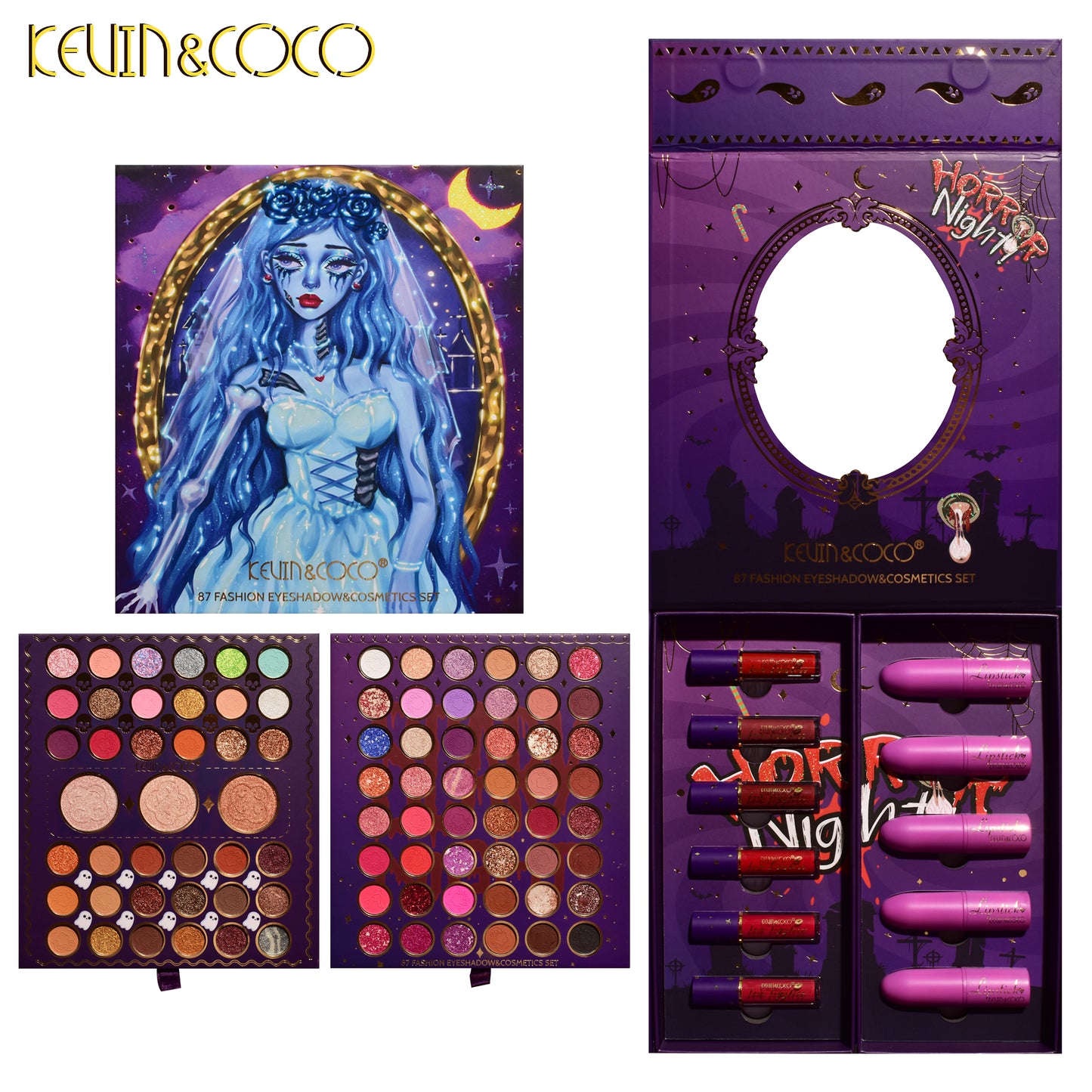 Kevin & Coco 87 Fashion Eyeshadow & Cosmetics Set