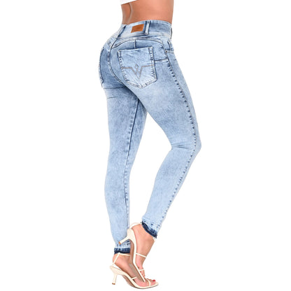 High Rise Denim Skinny Colombian Jeans for Women 212142 | Pantalones Levanta Cola